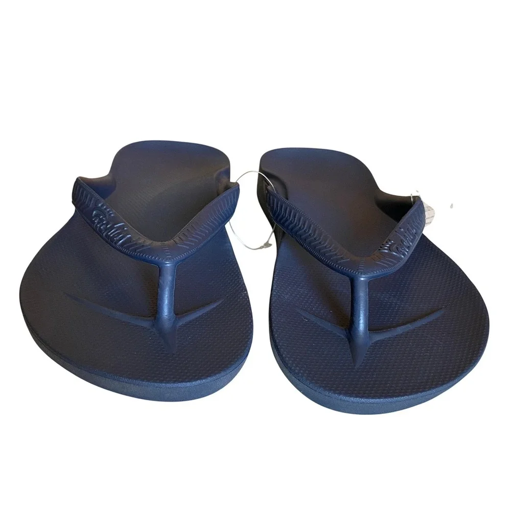 Archies Mens Flip Flops Size 11 Navy Blue Arch Support Comfort Thong Sandals NWT